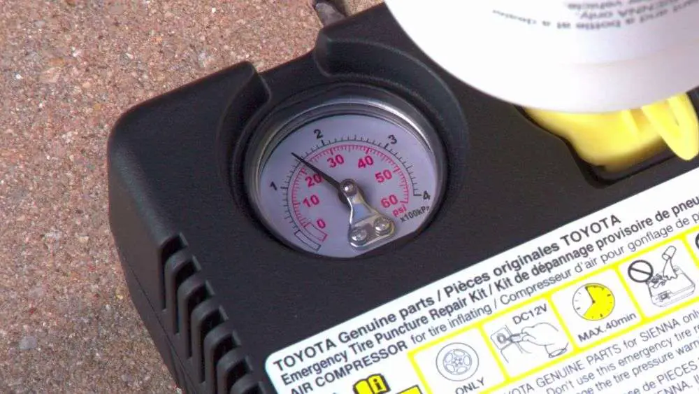 toyota tire repair kit meter