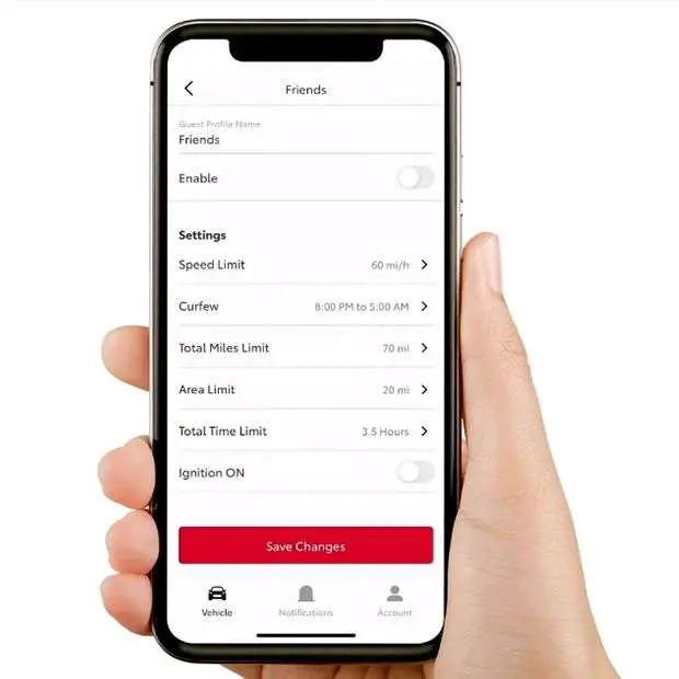 toyota app guest driver profile settings